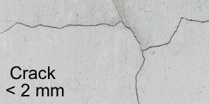 Crack < 2 mm